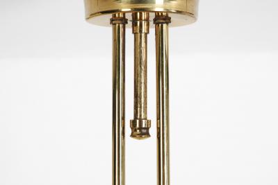 Brass Ceiling Lamp with Decorative Cylindrical Glass Shades Europe ca 1950s