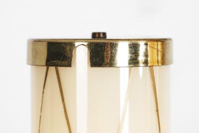Brass Ceiling Lamp with Decorative Cylindrical Glass Shades Europe ca 1950s