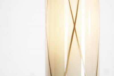 Brass Ceiling Lamp with Decorative Cylindrical Glass Shades Europe ca 1950s