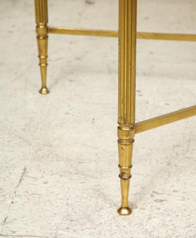 Brass Cocktail Table Smoked Glass Top on Stretchers Base