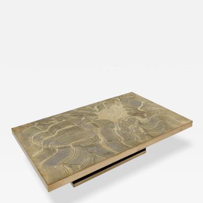 Brass Coffee Table Belgium 1970s