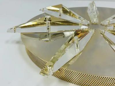 Brass Crystal Ceiling Wall Light Made in Italy