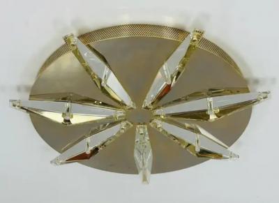 Brass Crystal Ceiling Wall Light Made in Italy