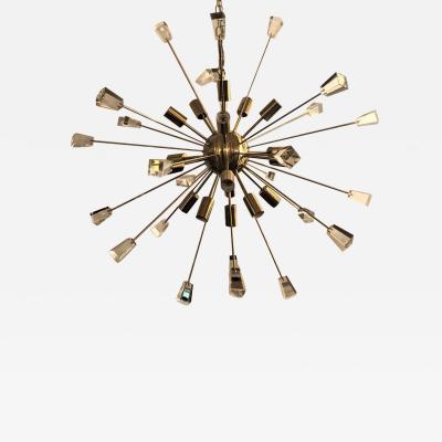 Brass Eighteen Light Sputnik Chandelier In The Mid Century Modern Style