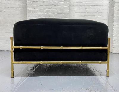 Brass Faux Bamboo Ottoman
