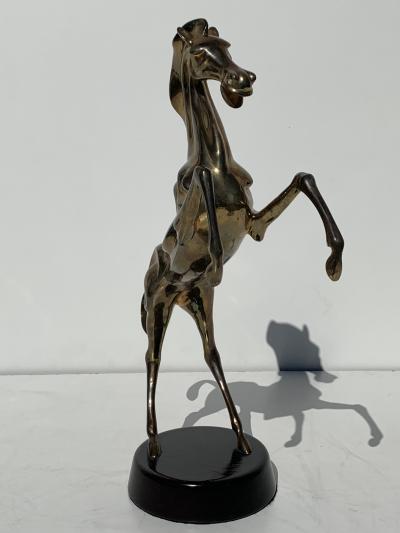Brass Flaming Horse Sculpture