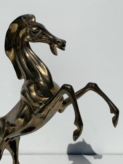 Brass Flaming Horse Sculpture