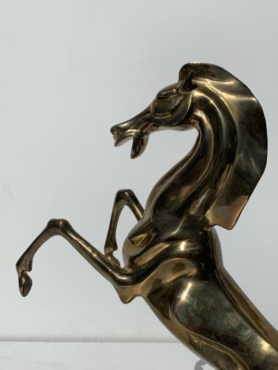 Brass Flaming Horse Sculpture