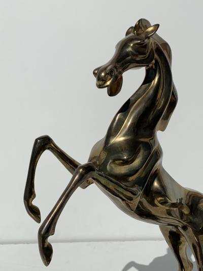 Brass Flaming Horse Sculpture