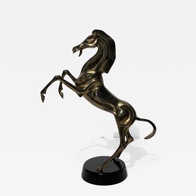 Brass Flaming Horse Sculpture