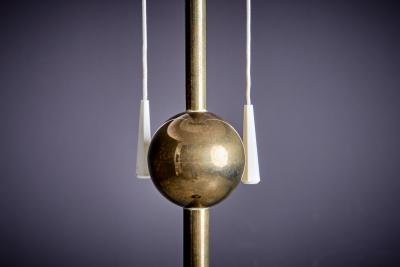 Brass Floor Lamp with Round Brass Base