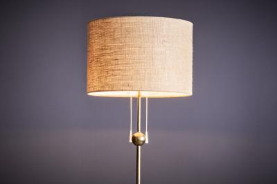 Brass Floor Lamp with Round Brass Base