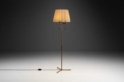 Brass Floor Lamp with Tripod Base Denmark ca 1950s