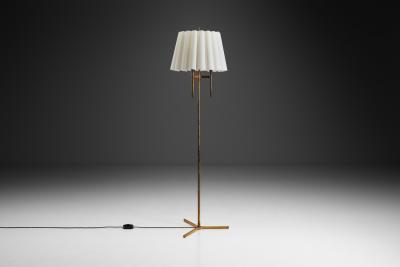Brass Floor Lamp with Tripod Base Denmark ca 1950s