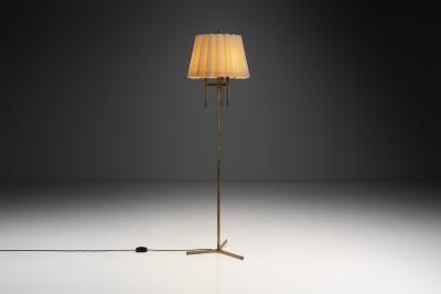 Brass Floor Lamp with Tripod Base Denmark ca 1950s