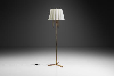 Brass Floor Lamp with Tripod Base Denmark ca 1950s