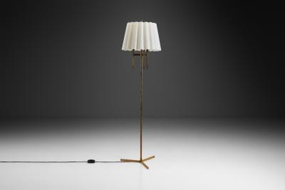 Brass Floor Lamp with Tripod Base Denmark ca 1950s