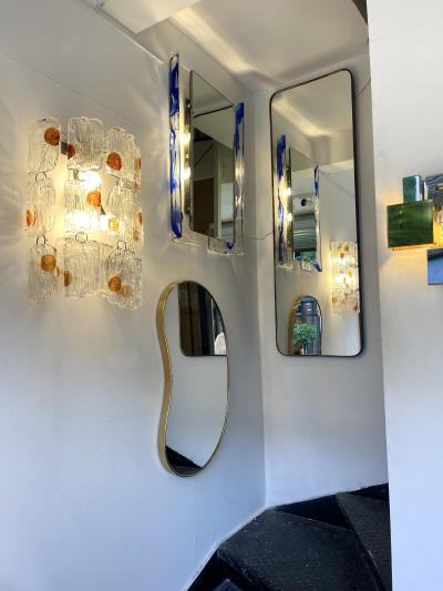 Brass Free Form Haricot Mirror Italy 1950s