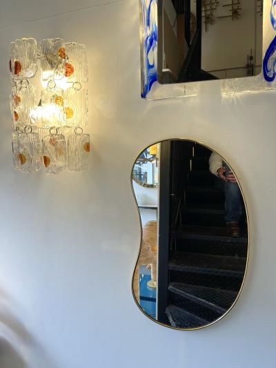 Brass Free Form Haricot Mirror Italy 1950s