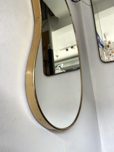 Brass Free Form Haricot Mirror Italy 1950s