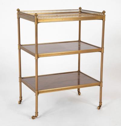 Brass Gallery Post Three Tier Etagere