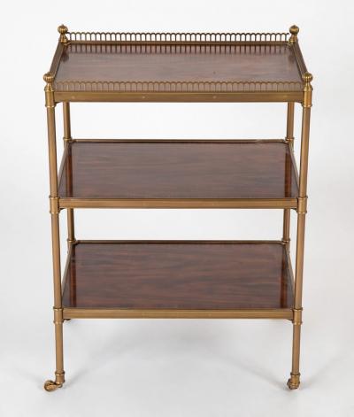 Brass Gallery Post Three Tier Etagere