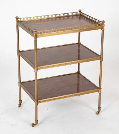 Brass Gallery Post Three Tier Etagere