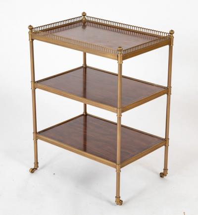 Brass Gallery Post Three Tier Etagere