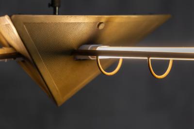 Brass Geometric Pendant Lights Europe Late 1980s