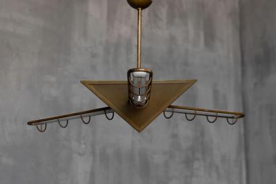 Brass Geometric Pendant Lights Europe Late 1980s