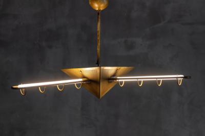 Brass Geometric Pendant Lights Europe Late 1980s