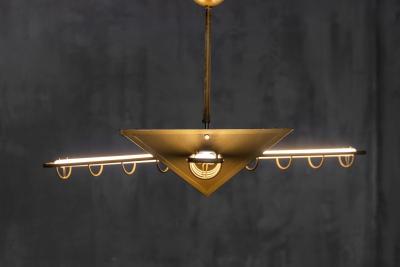 Brass Geometric Pendant Lights Europe Late 1980s