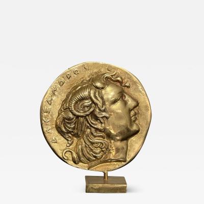 Brass Grecian Coin Sculpture