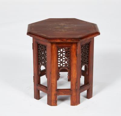 Brass Inlaid Teak Anglo Indian Table