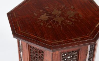 Brass Inlaid Teak Anglo Indian Table