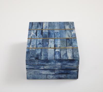 Brass Inlay Blue Dyed Bone Box