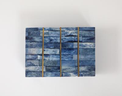 Brass Inlay Blue Dyed Bone Box