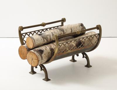 Brass Latice Fireplace Log Holder