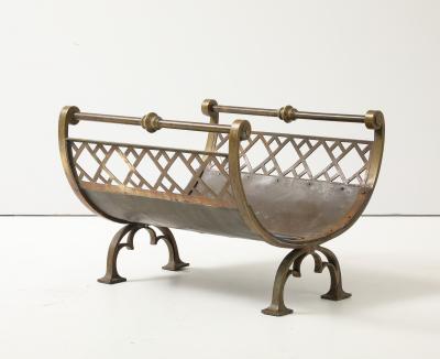 Brass Latice Fireplace Log Holder