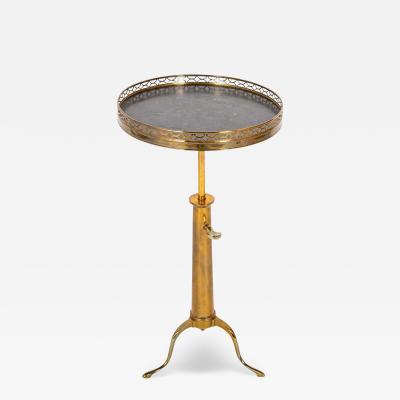 Brass Marble Top Table with Pierced Gallery