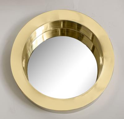 Brass Modernist Circular Mirror