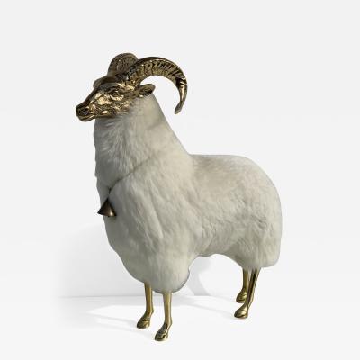 Brass Mountain Sheep Goat or Ram Sculpture