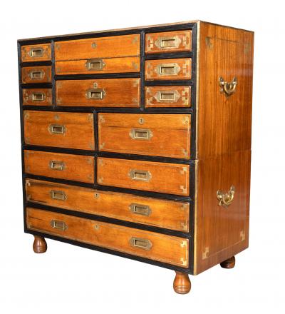Brass Mounted Mahogany Campaign Chest