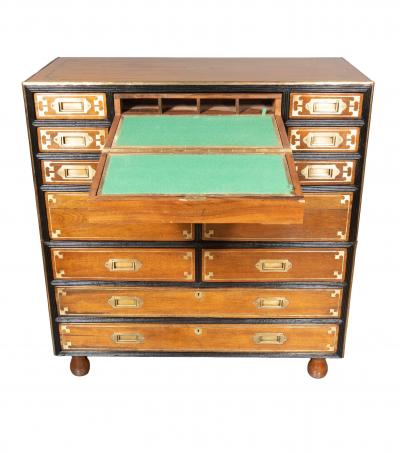 Brass Mounted Mahogany Campaign Chest