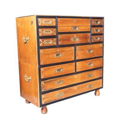 Brass Mounted Mahogany Campaign Chest