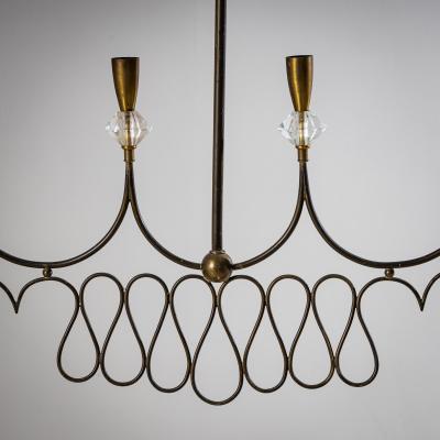 Brass Pendant Lamp Italy 1950s