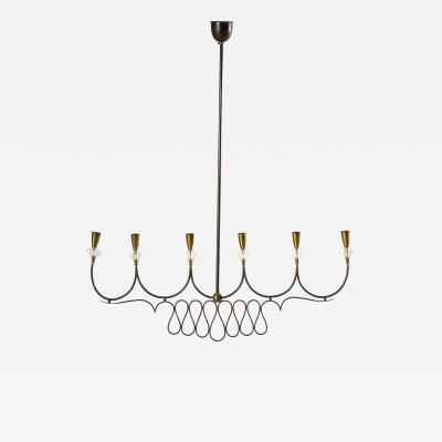 Brass Pendant Lamp Italy 1950s