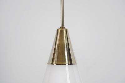Brass Pendant Light with Opal Glass Shade Europe 1960s
