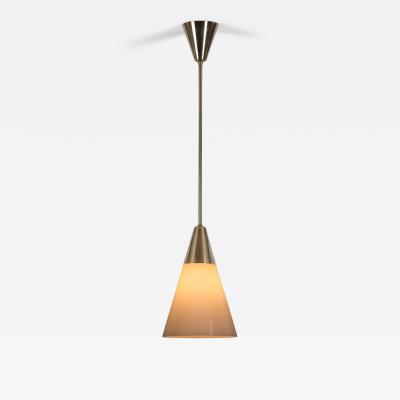 Brass Pendant Light with Opal Glass Shade Europe 1960s