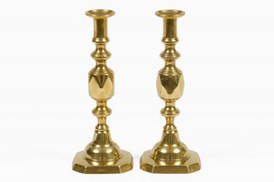 Brass Queen of Diamonds Candlesticks A Pair